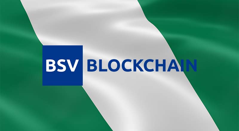 BSV Blockchain Logo and Nigerian Flag for its introduction to Nigeria