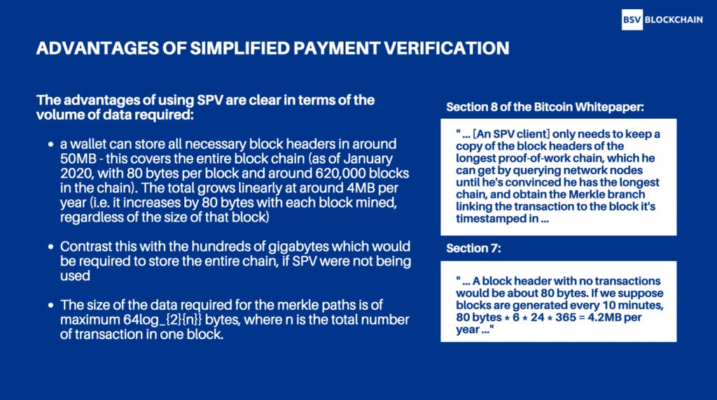 Advantages of Simplified Payment Verification