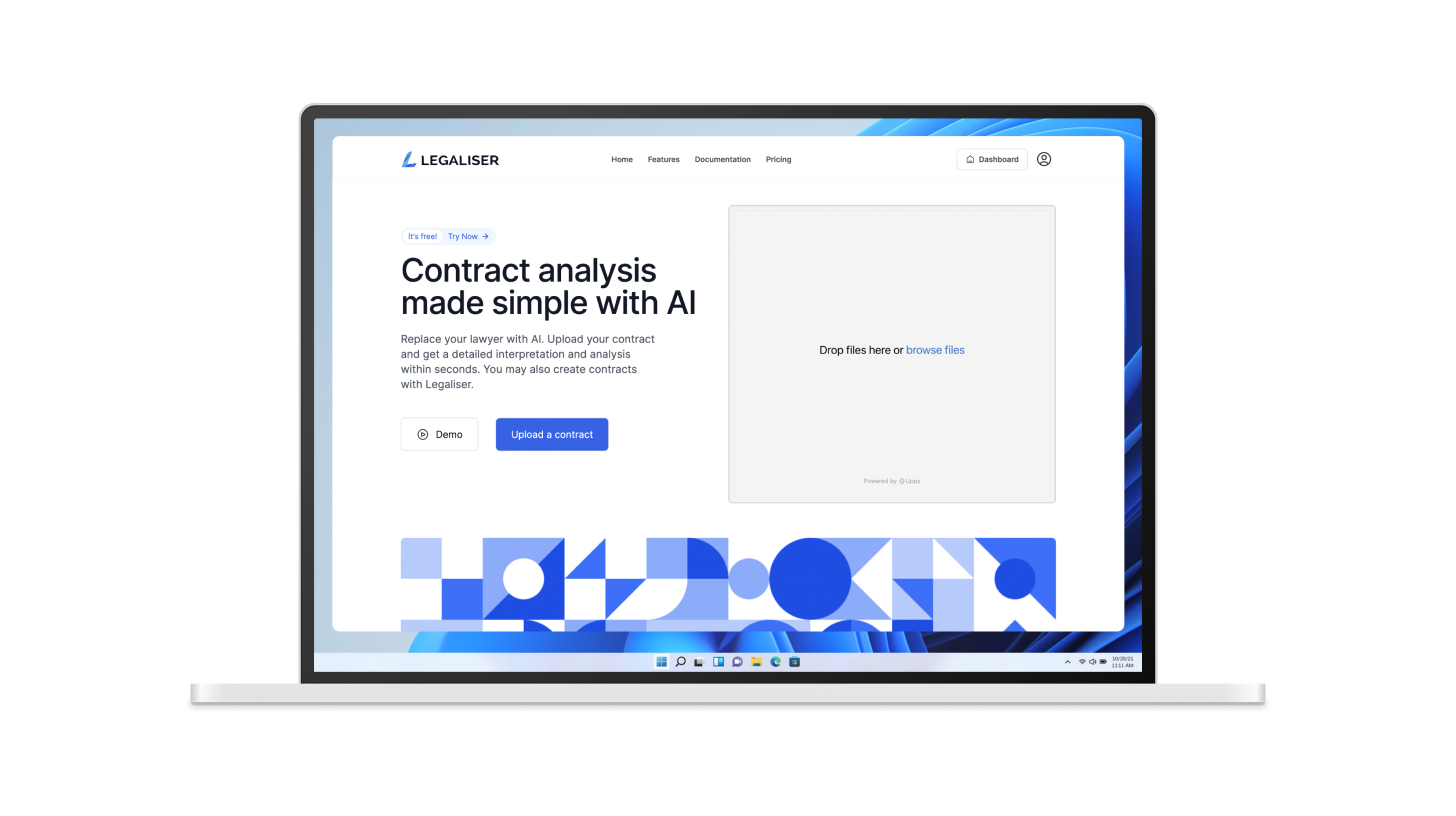 Legaliser Landing Page | Legal AI